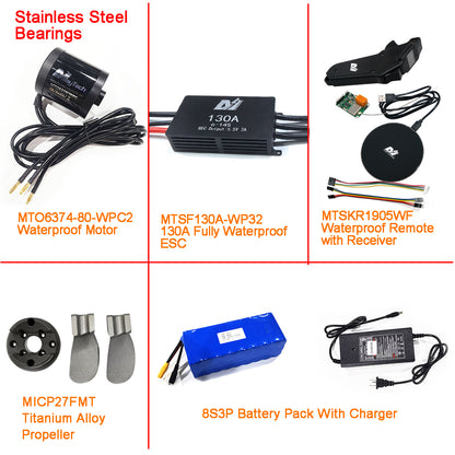 Eco Kit - Efoil DIY Foil Assist Kit ( 6374 80KV Waterproof Motor +130A Fully Waterproof ESC + MTSKR1905WF Waterproof Remote )