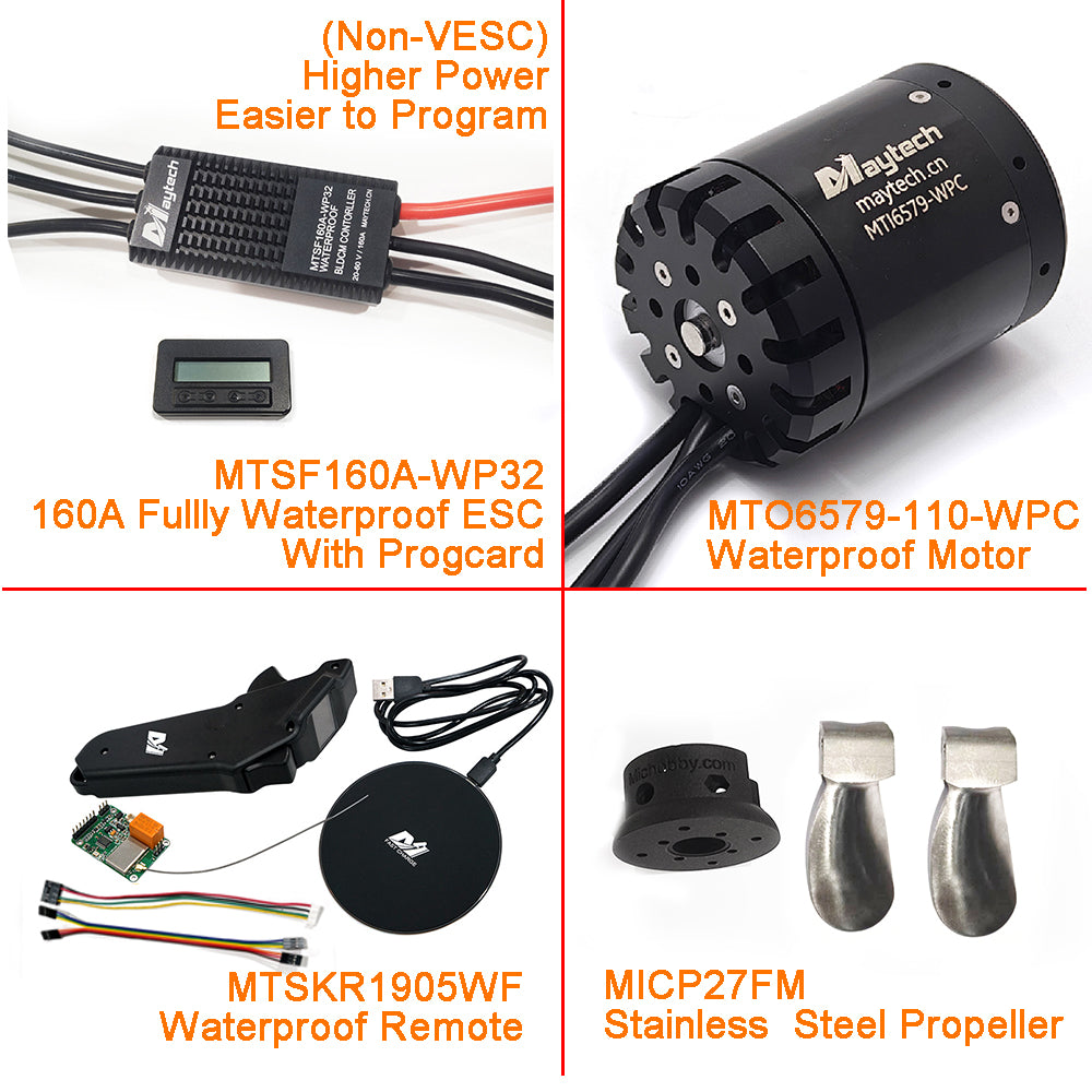 (Pro Kit) Efoil DIY Foil Assist Kit ( 6579 110KV Waterproof Motor +160A Fully Waterproof ESC + MTSKR1905WF Waterproof Remote )