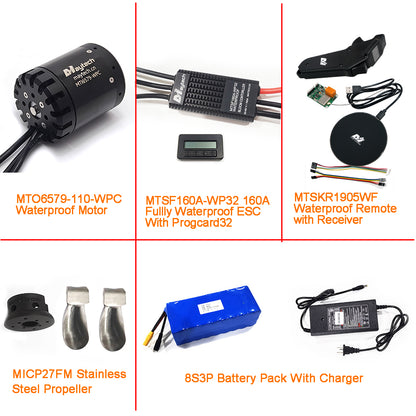 (Pro Kit) Efoil DIY Foil Assist Kit ( 6579 110KV Waterproof Motor +160A Fully Waterproof ESC + MTSKR1905WF Waterproof Remote )