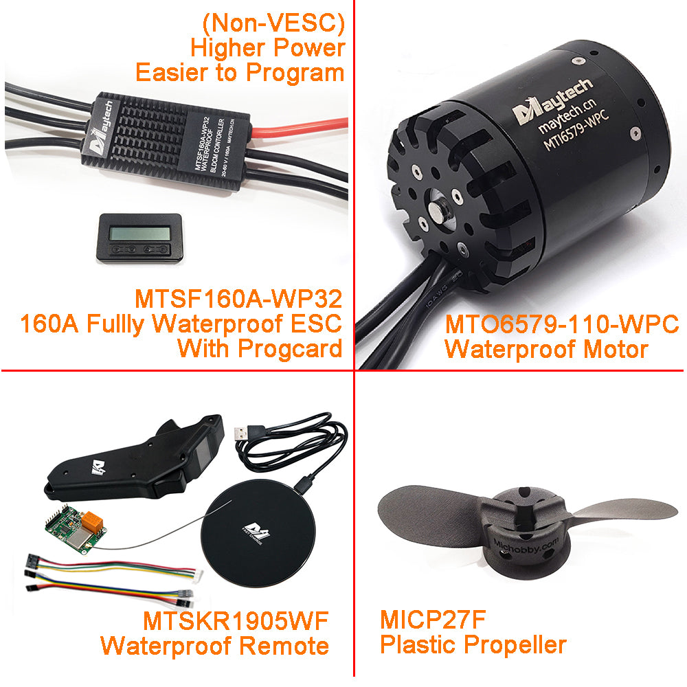 (Pro Kit) Efoil DIY Foil Assist Kit ( 6579 110KV Waterproof Motor +160A Fully Waterproof ESC + MTSKR1905WF Waterproof Remote )