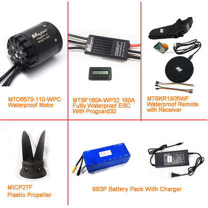 (Pro Kit) Efoil DIY Foil Assist Kit ( 6579 110KV Waterproof Motor +160A Fully Waterproof ESC + MTSKR1905WF Waterproof Remote )