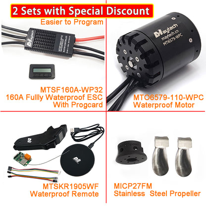 (Pro Kit) Efoil DIY Foil Assist Kit ( 6579 110KV Waterproof Motor +160A Fully Waterproof ESC + MTSKR1905WF Waterproof Remote )