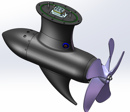 12,500W 198KG Thrust Maytech MTED120 Electric Steerable POD Drive Motor With Propeller For Sailboats Electric Hydropfoil Boat