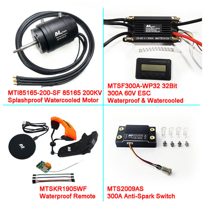 Maytech Electric Boat Surfboard Kits 85165 Motor + 300A 32Bit ESC + 1905WF Remote + MTS2009AS Switch + 12V 30W Water Pump