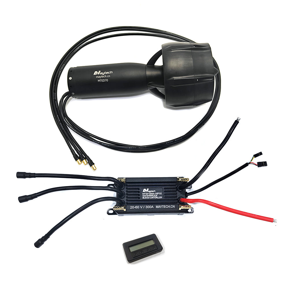 8KW 58.5Kgf Efoil Kit Maytech 30-48V MTED70 Waterproof Motor With Propeller + 300A 32Bit ESC + 1905WF Remote + MTS2009AS Switch + 12V 30W Water Pump