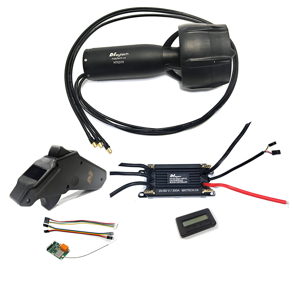 8KW 58.5Kgf Efoil Kit Maytech 30-48V MTED70 Waterproof Motor With Propeller + 300A 32Bit ESC + 1905WF Remote + MTS2009AS Switch + 12V 30W Water Pump