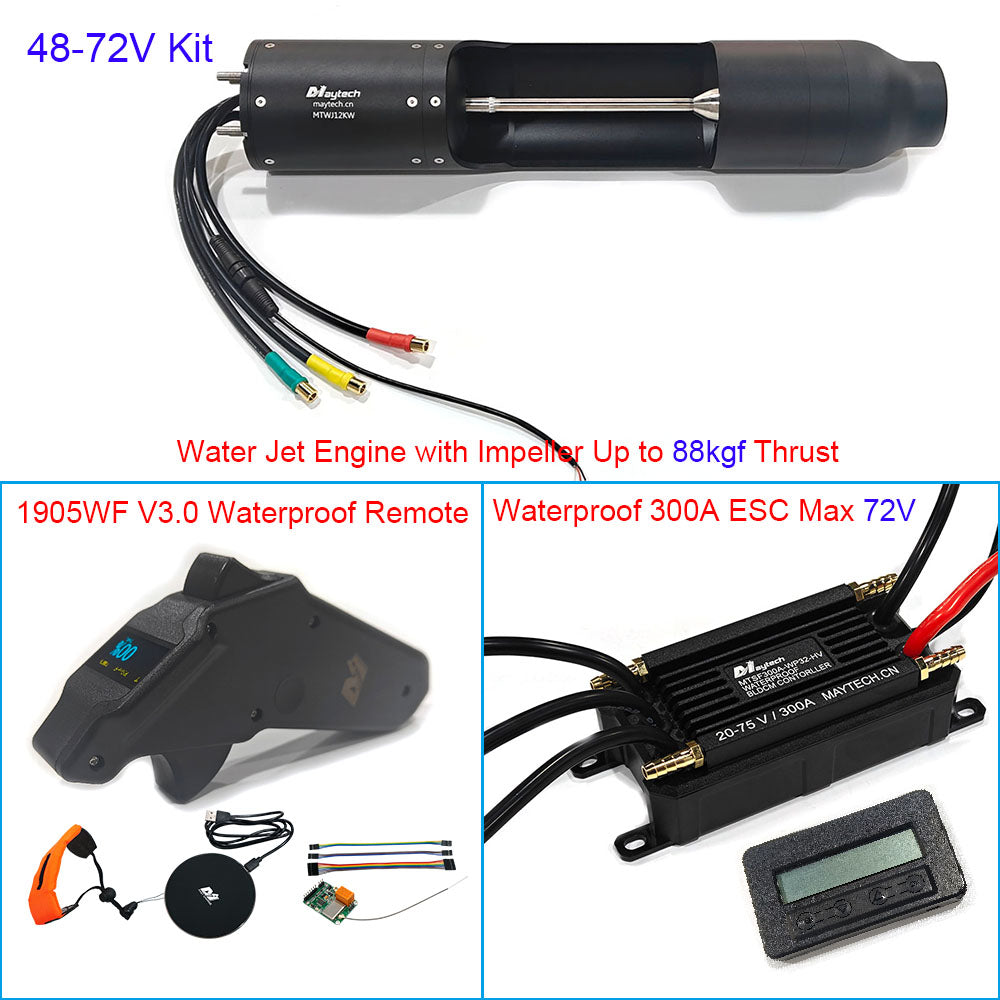 Max 72V Electric Jetsurf Kit Maytech Electric Water Jet Pump With Waterproof ESC Remote Kit For Electric JetSki Jet Kayak Jetboard