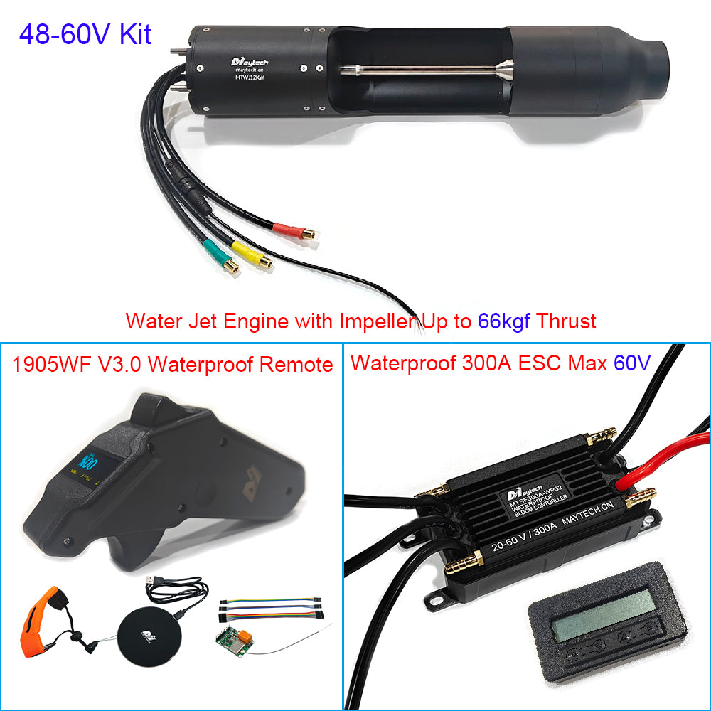 Max 72V Electric Jetsurf Kit Maytech Electric Water Jet Pump With Waterproof ESC Remote Kit For Electric JetSki Jet Kayak Jetboard