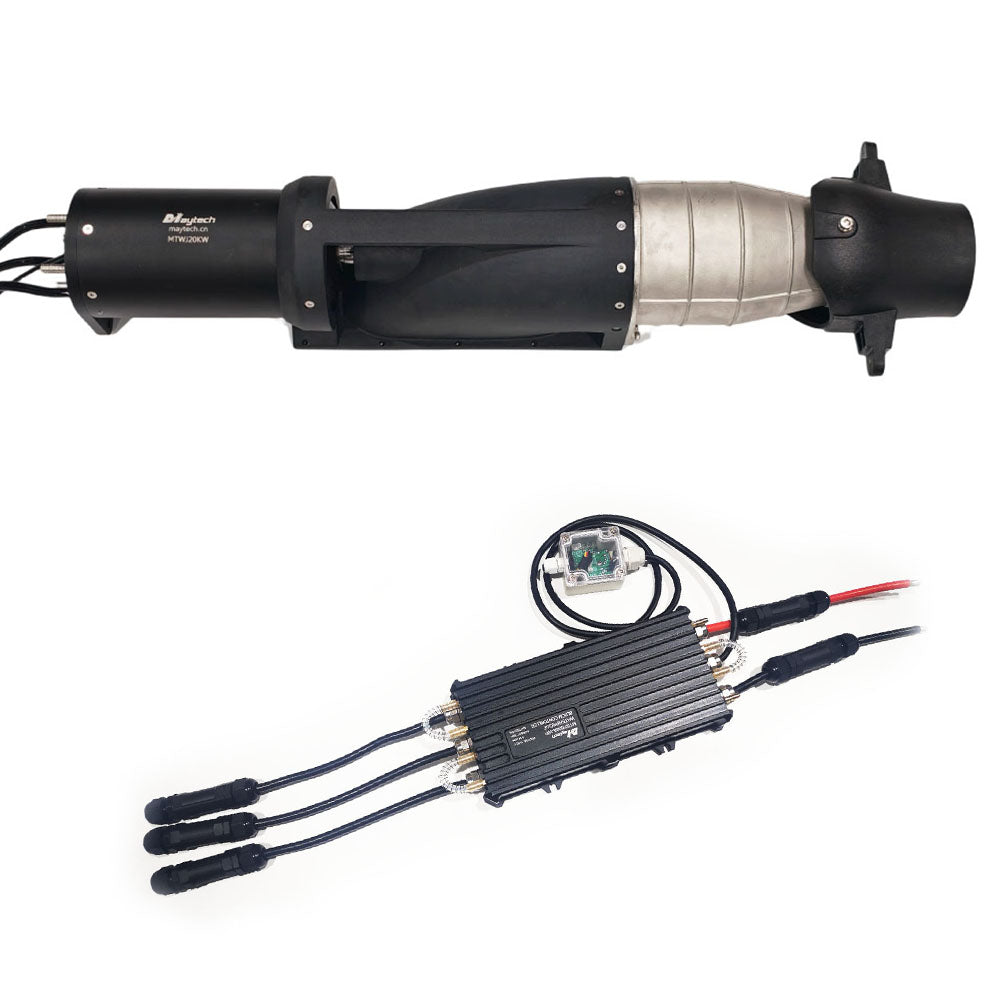 60V 111KG Thrust Electric Jetpump Kit MTWJ20KW Electric Waterjet 500A ESC Remote for Electric Jet Tender Electric Yachts Boats Catamarans
