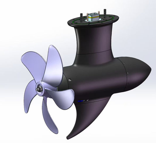 12,500W 198KG Thrust Maytech MTED120 Electric Steerable POD Drive Motor With Propeller For Sailboats Electric Hydropfoil Boat