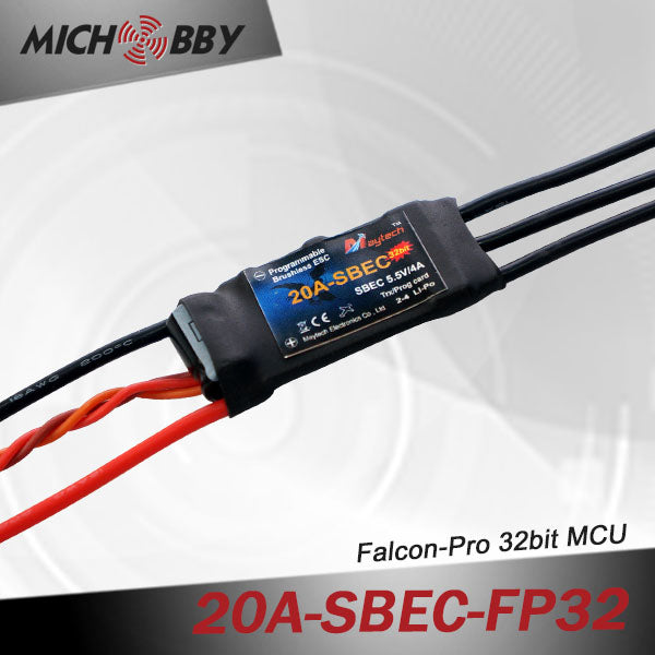 20A 4S FP Brushless ESC 32bit Speed Controller for RC Airplanes MT20A‐SBEC‐FP32