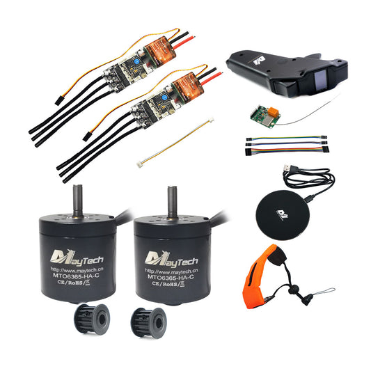Group D2 Electric Skateboard Kit - Dual 6365 Motors and 50A VESC4 or VESC6 based Controllers