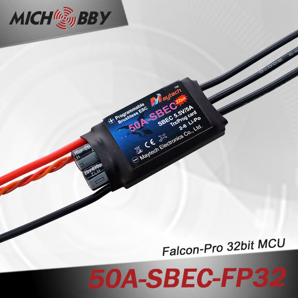 50A 6S FP Brushless ESC 32bit Speed Controller for RC Airplanes MT50A‐SBEC‐FP32