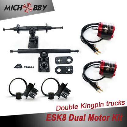 In Stock! Esk8 Dual 6355 Motor Kit Electric longboard kit dual motor trucks with motor mounts and pulleys