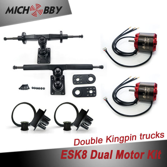 In Stock! Esk8 Dual 6365 Motor Kit Electric longboard kit dual motor trucks with motor mounts and pulleys
