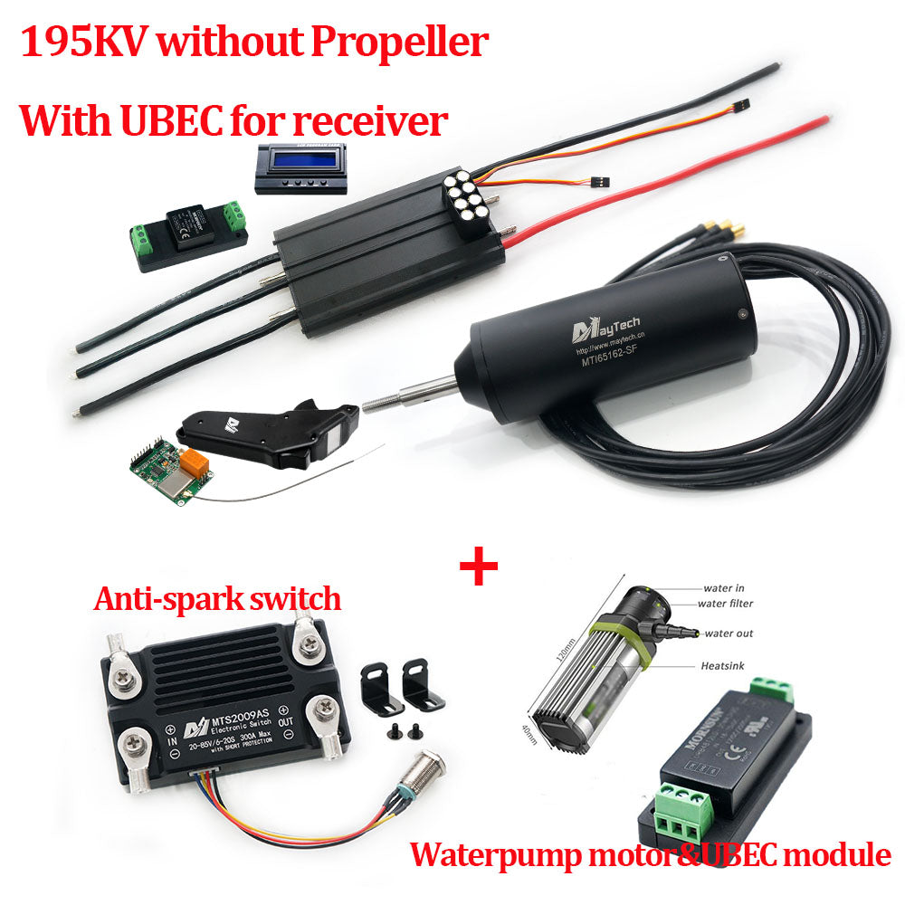 Maytech Efoil Kit with MTI65162 Motor 300A Splash waterproof ESC 1905WF Remote With 300A Anti-spark switch and Waterpump