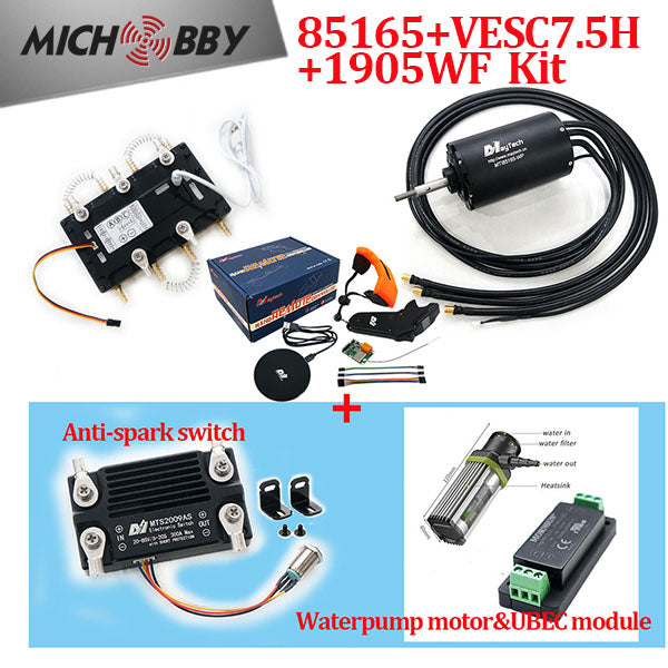 Maytech Efoil Surfboard Kits 85165 Motor + Watercooled 300A VESC based ESC + V2 Remote