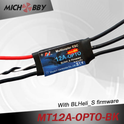 12A Brushless ESC BLHeli_S Firmware Speed controller for Multicopters Drones MT12A-OPTO-BK