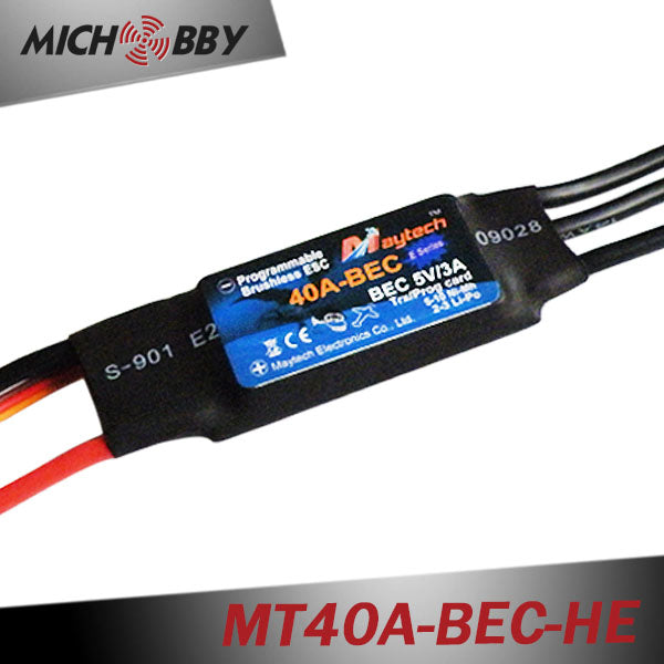 40A 4S ESC Brushless Electric Speed Controller for RC Airplanes Helicopters MT40A-BEC-HE