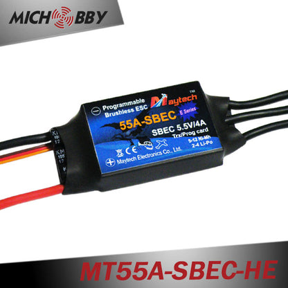 55A 4S ESC Brushless Electric Speed Controller for RC Airplanes Helicopters MT55A-SBEC-HE