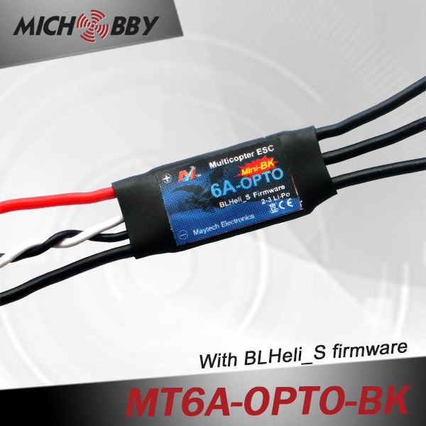 6A Brushless ESC BLHeli_S Firmware Speed controller for Multicopters Drones MT6A-OPTO-BK
