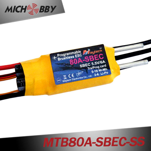 MTB80A-SBEC-SS 80A 6S Brushless ESC Speed Controller for remote control fishing bait boat fish finder