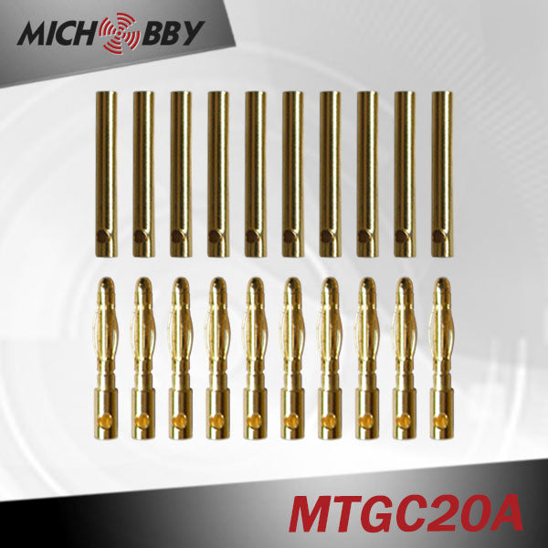 10sets/pairs Gold Plated Copper Genuine 2.0mm/2.3mm/3.0mm/3.5mm/4.0mm/5.5mm/6.0mm/6.5mm-8.0mm Amass Banana Plug Connector bullet connector