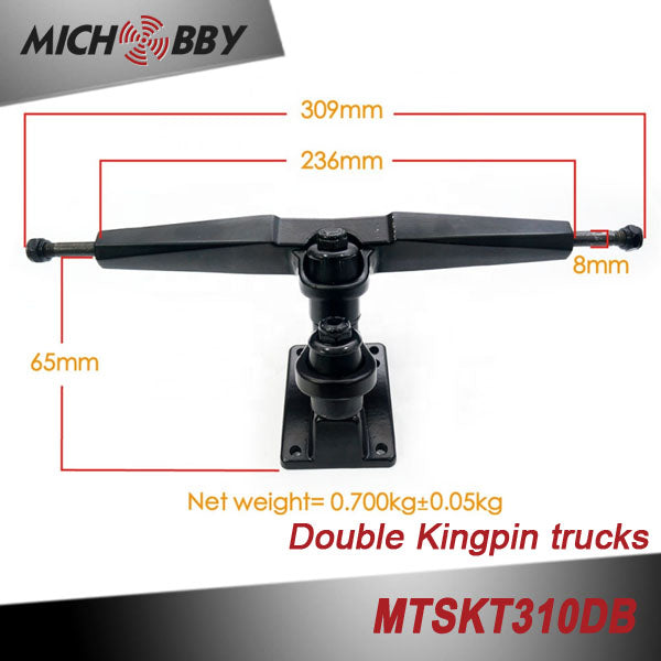 Double kingpin truck Dual 6374 sensored motors Superfoc 50A VESC6 based ESC V2 Screen Remote electric skateboard longboard kit