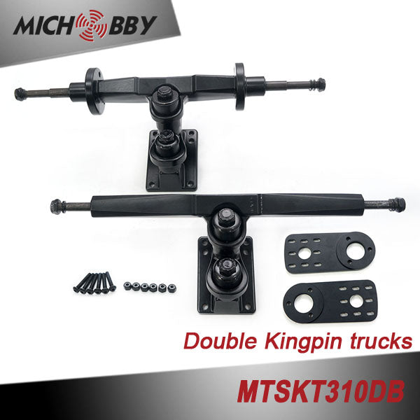 Double kingpin truck Dual 5065 sensored motors Superfoc 50A VESC6 based ESC V2 Screen Remote electric longboard kit