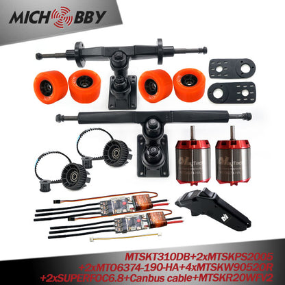 Maytech Electric Skateboard Conversion Kit Sensored 6374 Motor 6355 Outrunner Remote Controller 2.4ghz Vesc Controller