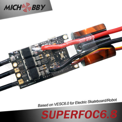2pcs Maytech SUPERFOC6.8 based on VESC6 Speed Controller 50A with canbus cable + waterproof screen remote V2 for Electric Skateboard Mountainboard Robot