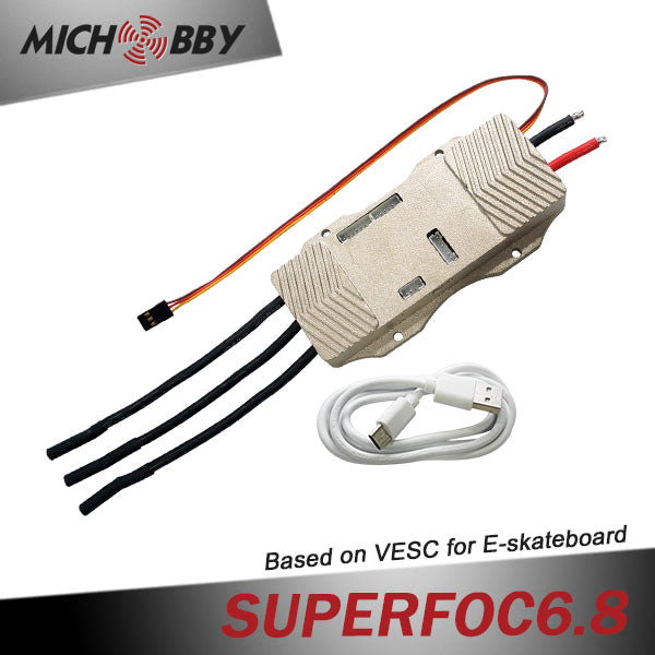 2pcs Maytech SUPERFOC6.8 with heatsink based on VESC6 Speed Controller 50A + canbus cable + skateboard V2 remote controller for Electric Skateboard Mountainboard Robot