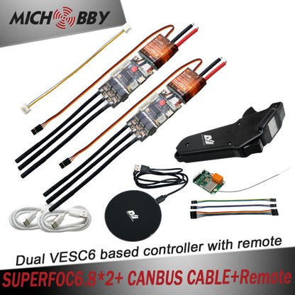 Maytech 2pcs/set double VESC6 based controller SUPERFOC6.8 50A for Electric Skateboard Mountainboard Robot