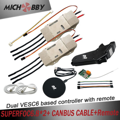 Maytech 2pcs/set double VESC6 based controller SUPERFOC6.8 50A for Electric Skateboard Mountainboard Robot