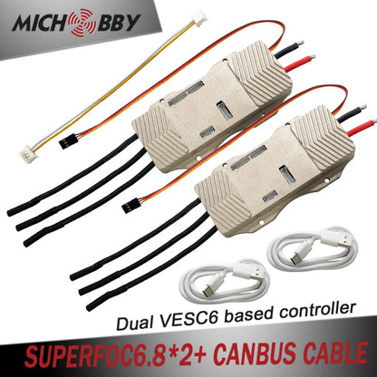 Maytech 2pcs/set double VESC6 based controller SUPERFOC6.8 50A for Electric Skateboard Mountainboard Robot